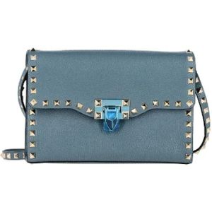Valentino Vintage, Pre-owned, Dames, Blauw, ONE Size, Leer, Pre-owned Leather crossbody-bags