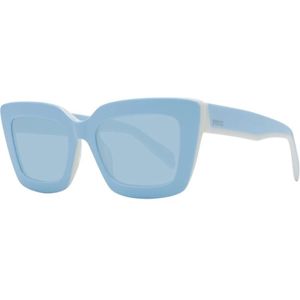 Emilio Pucci, Accessoires, Dames, Blauw, ONE Size, Blauwe Rechthoekige Zonnebril met UV-bescherming