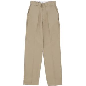 Dickies, Broeken, Dames, Beige, W27 L32, Katoen, Khaki Werkbroek Lange Broek