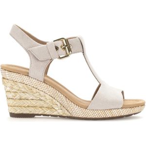 Gabor, Schoenen, Dames, Beige, 37 1/2 EU, Velours Leren Sleehak Sandalen