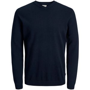 Jack & Jones, Truien, Heren, Blauw, S, Blauwe V-hals Gebreide Kleding voor Mannen