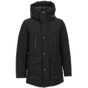 Woolrich, Mantels, Heren, Zwart, L, Zwarte Heren Jassen