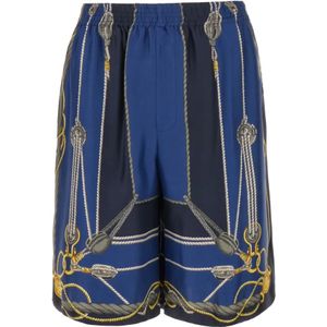 Versace, Korte broeken, Heren, Blauw, M, Casual Shorts