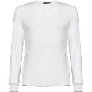 Sease, Sweatshirts & Hoodies, Heren, Wit, L, Wol, Witte Zomer Crew-Neck Sweater