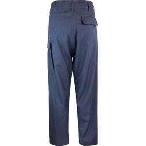 Marni, Broeken, Heren, Blauw, M, Wol, Blauwe Wollen Broek Rechte Pijp