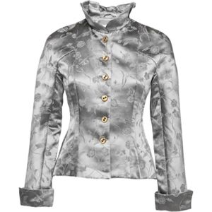 Armani Pre-owned, Pre-owned Satin outerwear Grijs, Dames, Maat:M