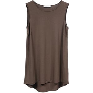 Le Tricot Perugia, Tops, Dames, Bruin, XS, Cacao Viscose Top Mouwloos Regular Fit