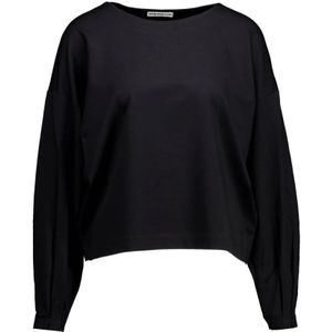 Drykorn, Sweatshirts & Hoodies, Dames, Zwart, S, Tijdloos Zwart Ronde Hals Sweater