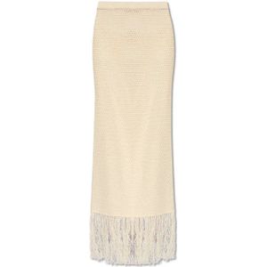 Nanushka, Lindy gerande openwerkkokerrok Beige, Dames, Maat:M