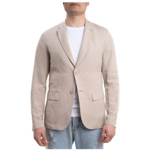 Armani Exchange, Jassen, Heren, Beige, S, Linnen, Blazers