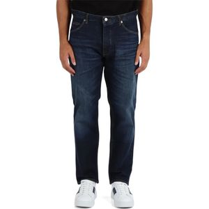 Emporio Armani, Jeans, Heren, Blauw, W30, Katoen, Wijde pasvorm vijf-pocket jeans