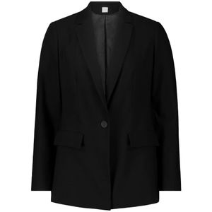 Betty & Co, Jassen, Dames, Zwart, L, Leer, Stijlvolle Business Blazer met Zakken