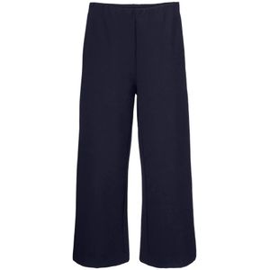 Masai, Broeken, Dames, Blauw, L, Cropped Broek met Elastische Tailleband