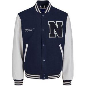 Jack & Jones, College Insert Bomberjack Blauw, Heren, Maat:L