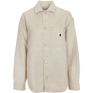 Carhartt Wip, Overhemden, Heren, Beige, L, Katoen, Ethel Shirt Jas