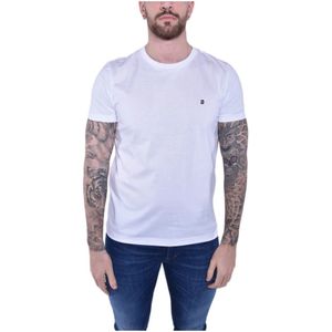 Dondup, Witte Ronde Hals Korte Mouw T-Shirt Wit, Heren, Maat:M