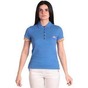 Alviero Martini 1a Classe, Tops, Dames, Blauw, S, Katoen, Blauwe Polo 0720 Bluette Geo Classic