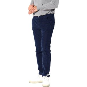 Mason's, Velvet Gestreepte Slim Fit Chino Broek Blauw, Heren, Maat:XS