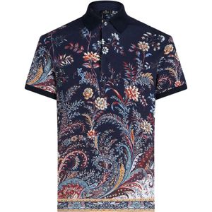 Etro, Polo Shirts Blauw, Heren, Maat:4XL