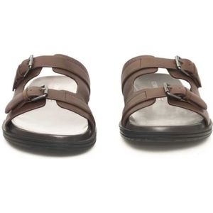 Cerruti 1881, Schoenen, Heren, Bruin, 43 EU, Leer, Leren sandalen met brede gespbanden