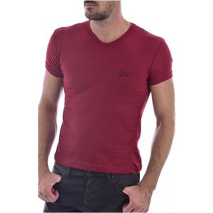 Goldenim paris, T -shirt col v Rood, Heren, Maat:S