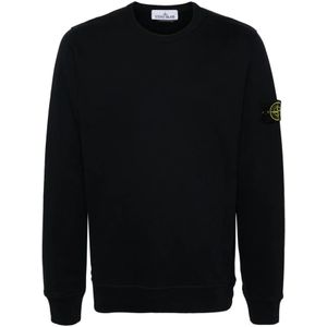 Stone Island, Sweatshirts & Hoodies, Heren, Zwart, 2Xl, Katoen, Casual Hoodie Sweatshirt