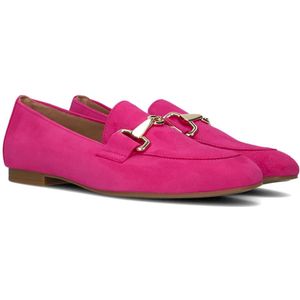 Gabor, Schoenen, Dames, Roze, 38 EU, Suède, Roze Loafers met Gouden Horsebit Detail