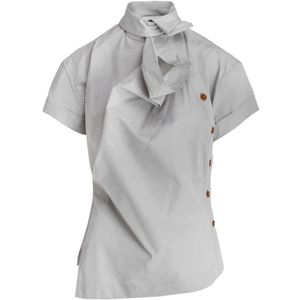 Vivienne Westwood, Blouses & Shirts, Dames, Grijs, S, Elegante SS Ming Shirt in Grijs