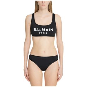 Balmain, Badkleding, Dames, Zwart, M, Logo Bikini
