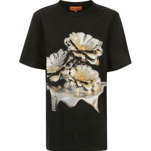 Stine Goya, Licht Jersey T-Shirt Zwart, Dames, Maat:S