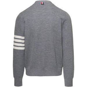 Thom Browne, Truien, Heren, Grijs, M, Wol, Cardigan