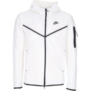 Nike, Sweatshirts & Hoodies, Heren, Wit, 2Xl, Lichtgewicht Zip Hoodie Tech Fleece Sportkleding