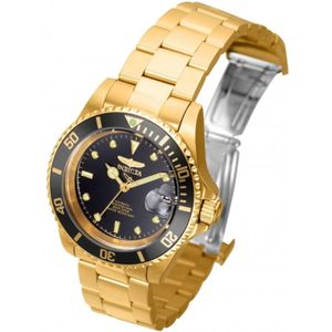 Invicta Watches, Accessoires, Heren, Geel, ONE Size, Pro Diver Automatisch Horloge - Zwarte Wijzerplaat