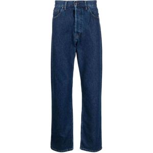 Carhartt Wip, Blauwe Denim Jeans met Contraststiksels Blauw, Heren, Maat:W32