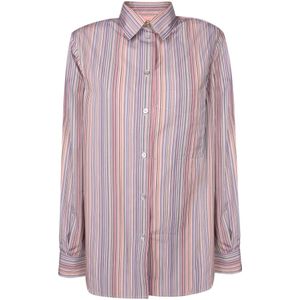 Paul Smith, Blouses & Shirts, Dames, Veelkleurig, S, Katoen, Gestreept overhemd met lange mouwen