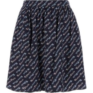 Kenzo, Verdy Bedrukte Viscose Mini Rok Blauw, Dames, Maat:2XS