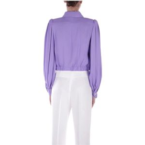 Elisabetta Franchi, Blouses & Shirts, Dames, Paars, M, Stijlvol Wit Overhemd