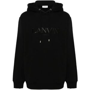 Lanvin, Sweatshirts & Hoodies, Heren, Zwart, M, Katoen, Oversized Hoodie