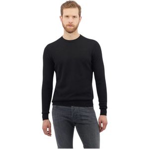 Brooks Brothers, Truien, Heren, Zwart, XL, Wol, Lamswol Crew-Neck Sweater