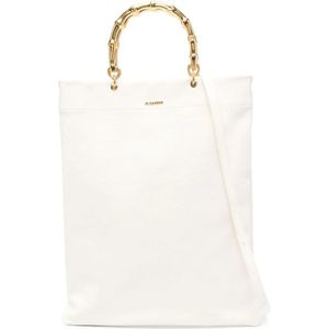 Jil Sander, Moderne Witte Handtassen Collectie Wit, Dames, Maat:ONE Size