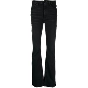 3X1, Jeans, Dames, Zwart, W27, Denim, Zwarte Gewen Denim Flared Jeans
