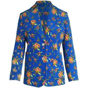 Gucci Vintage, Pre-owned, Dames, Blauw, S, Katoen, Pre-owned Cotton outerwear