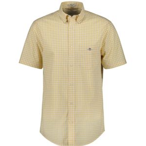 Gant, Overhemden, Heren, Geel, XL, Katoen, Tijdloze Stijl Katoenen Poplin Overhemd