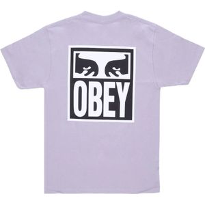 Obey, Tops, Heren, Paars, L, Lila Krijt Eyes Icon T-Shirt