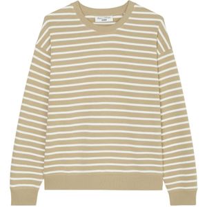 Marc O'Polo, Sweatshirts & Hoodies, Dames, Beige, S, Katoen, Oversized gestreepte sweatshirt