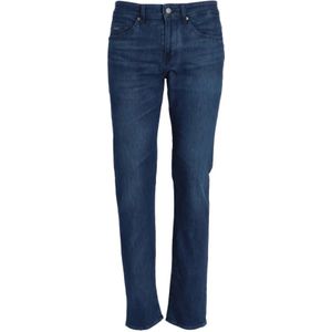 Hugo Boss, Jeans, Heren, Blauw, W40, Slim Fit Gewassen Logo Patch Jeans