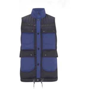 Barbour, Jassen, Heren, Blauw, XL, Polyester, Gewatteerd Navy Gilet met Unieke Stofpatronen