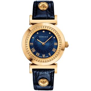 Versace, Vanity Dameshorloge Swiss Made Blauw, Dames, Maat:ONE Size