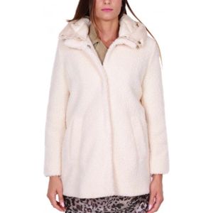 Emme DI Marella, Dames Bouclé Winterjas met Afneembare Capuchon Beige, Dames, Maat:L