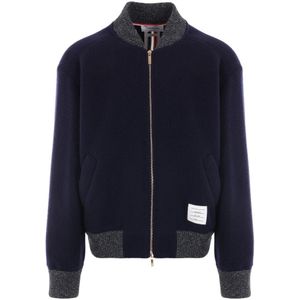 Thom Browne, Sweatshirts & Hoodies, Heren, Blauw, M, Blauwe Winterjas